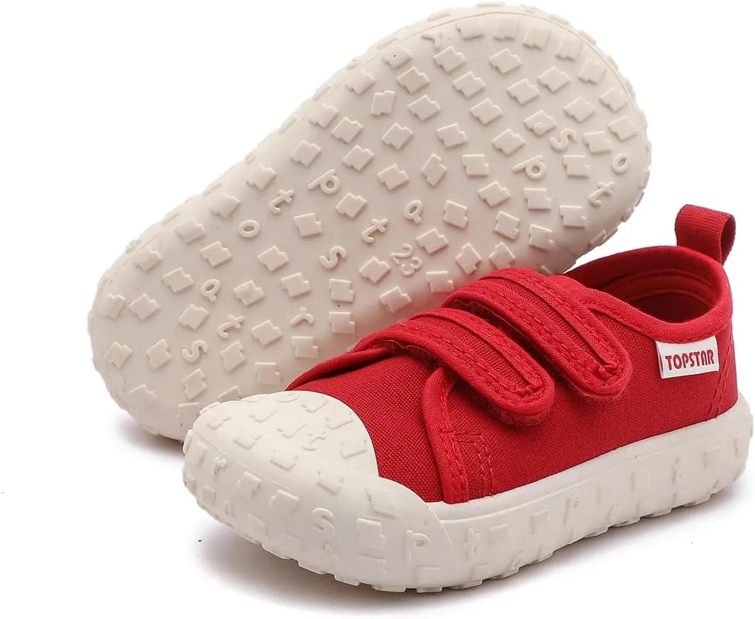 Toddler Canvas Shoes Baby Girls Boys Non-Slip Breathable Sneakers Lightweight Outside Walking Shoes 12 18 21 24 Months