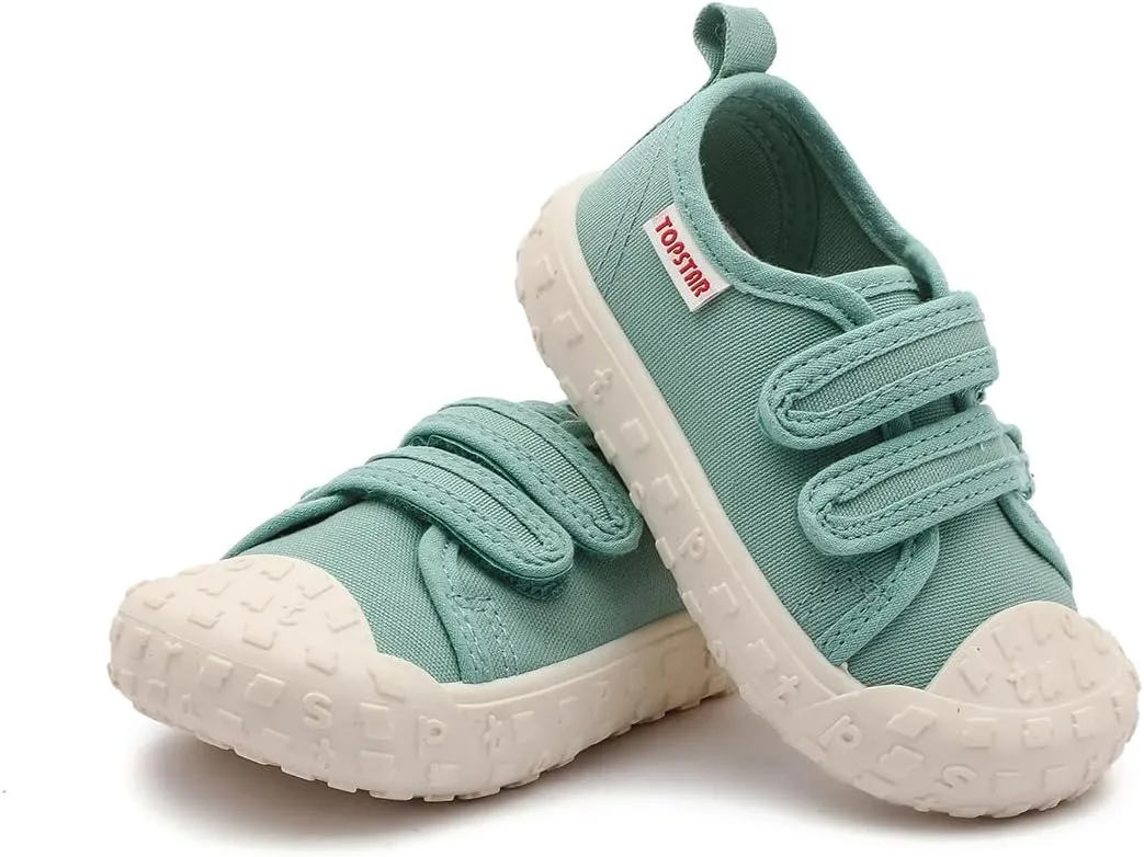 Toddler Canvas Shoes Baby Girls Boys Non-Slip Breathable Sneakers Lightweight Outside Walking Shoes 12 18 21 24 Months