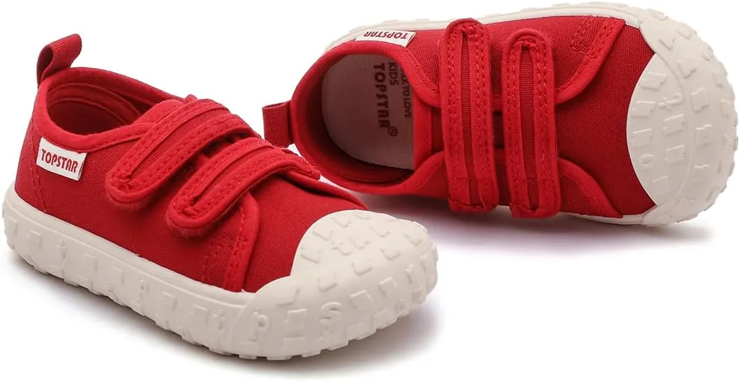 Toddler Canvas Shoes Baby Girls Boys Non-Slip Breathable Sneakers Lightweight Outside Walking Shoes 12 18 21 24 Months