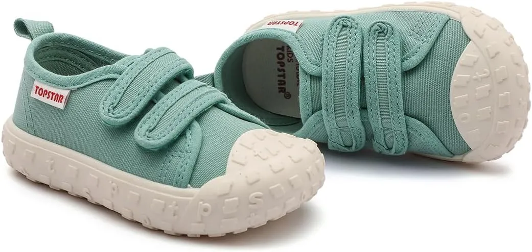 Toddler Canvas Shoes Baby Girls Boys Non-Slip Breathable Sneakers Lightweight Outside Walking Shoes 12 18 21 24 Months
