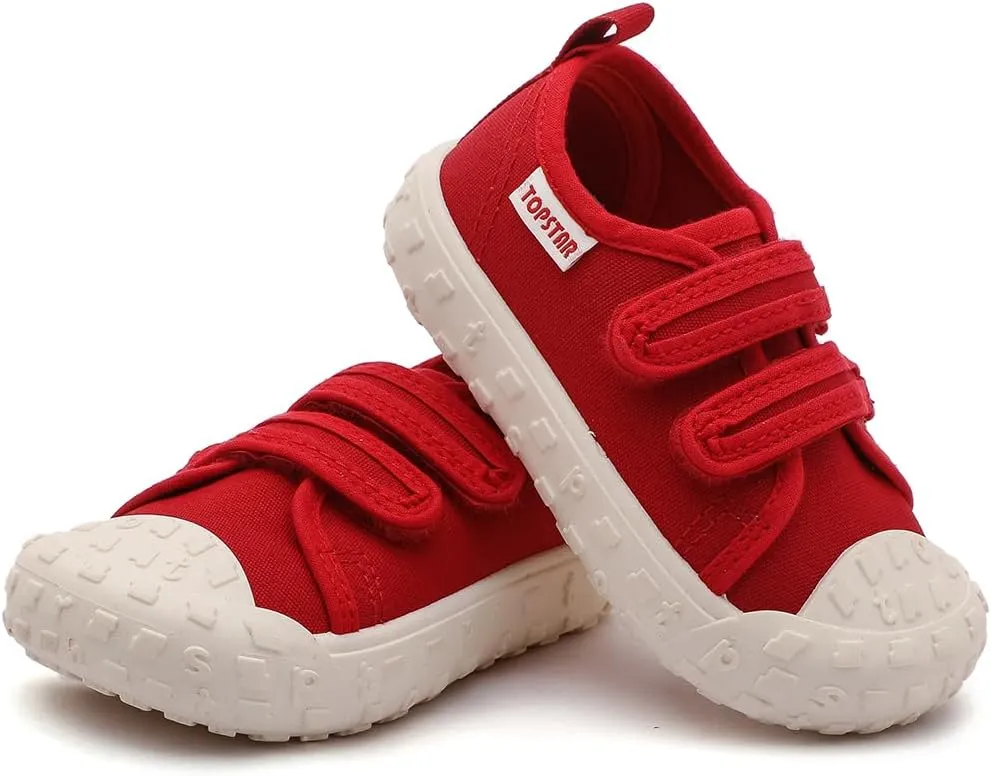 Toddler Canvas Shoes Baby Girls Boys Non-Slip Breathable Sneakers Lightweight Outside Walking Shoes 12 18 21 24 Months