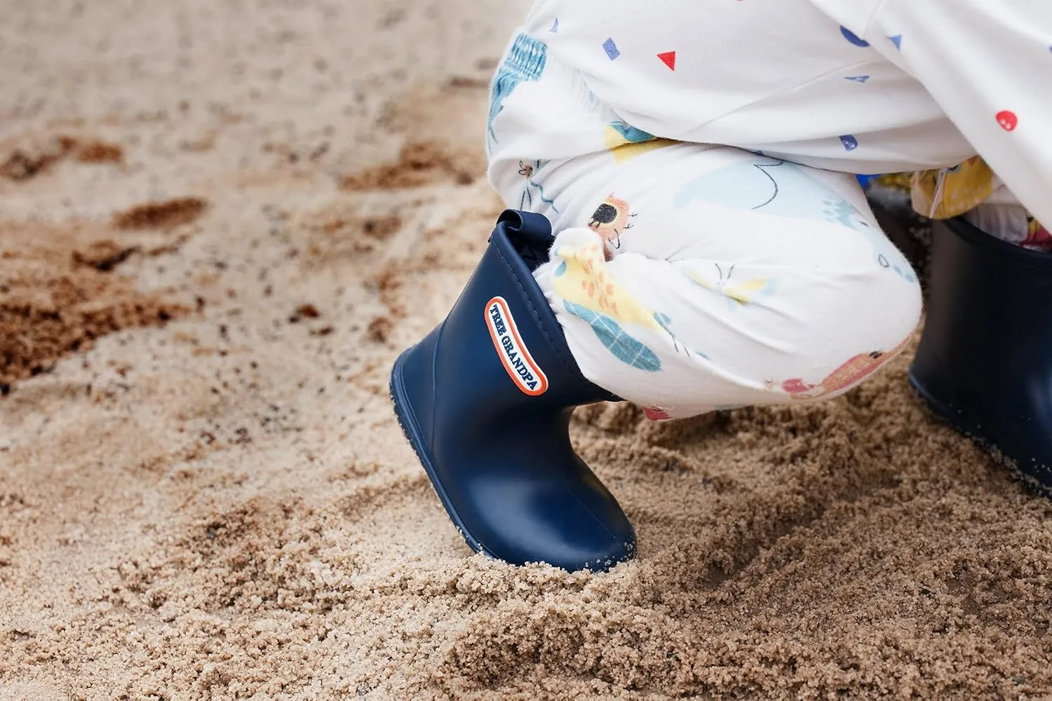 Tree Grandpa Toddler Rain Boots Baby Kids Easy-on Rain shoes Children Waterproof Shoes for Boys Girls(1-6 Years)