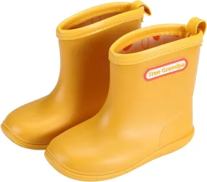 Tree Grandpa Toddler Rain Boots Baby Kids Easy-on Rain shoes Children Waterproof Shoes for Boys Girls(1-6 Years)