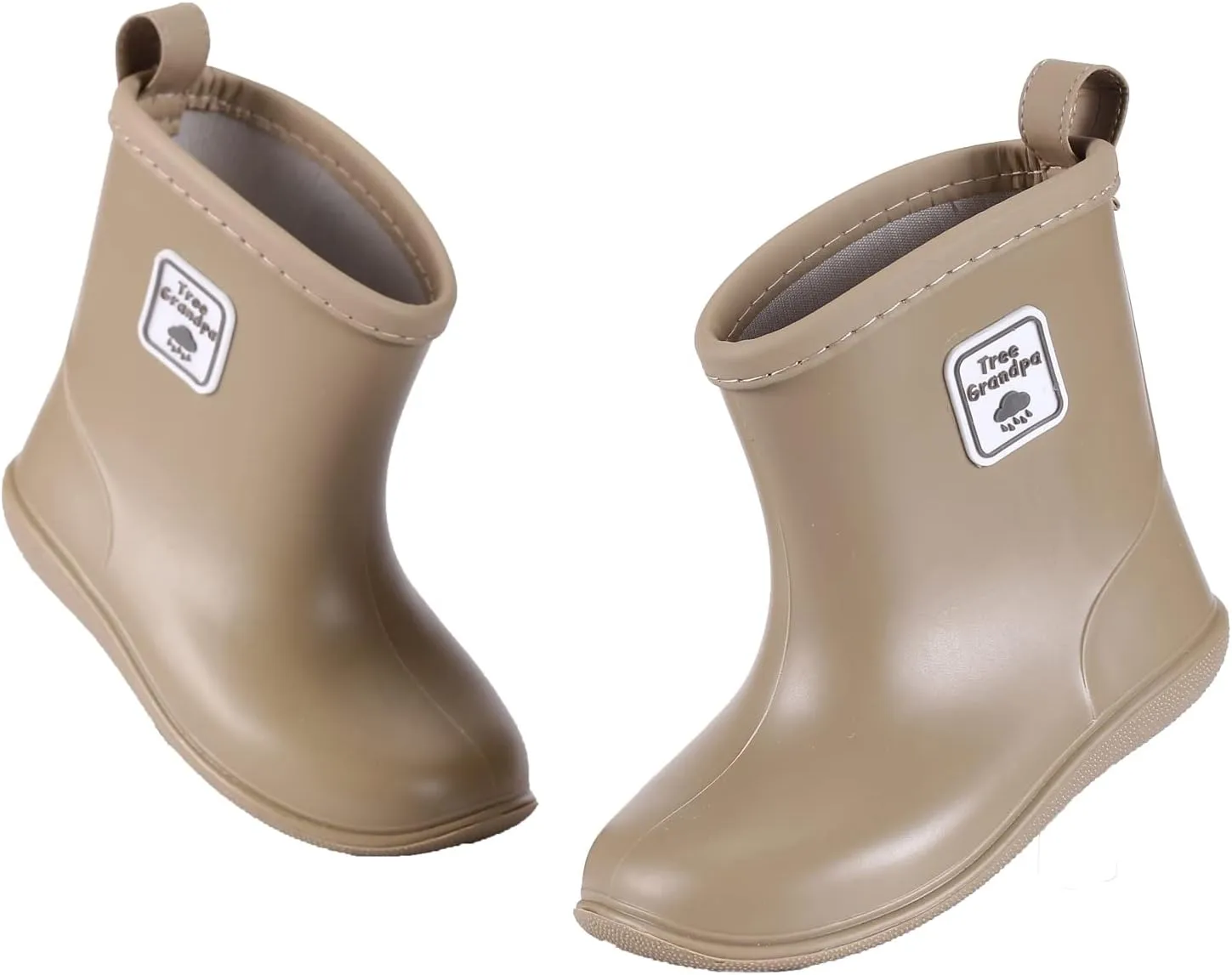Tree Grandpa Toddler Rain Boots Baby Kids Easy-on Rain shoes Children Waterproof Shoes for Boys Girls(1-6 Years)