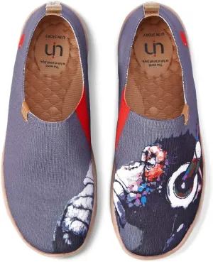UIN Men's Walking Travel Shoes Slip On Canvas Casual Loafers Lightweight Comfort Fashion Sneaker Happy Doggies