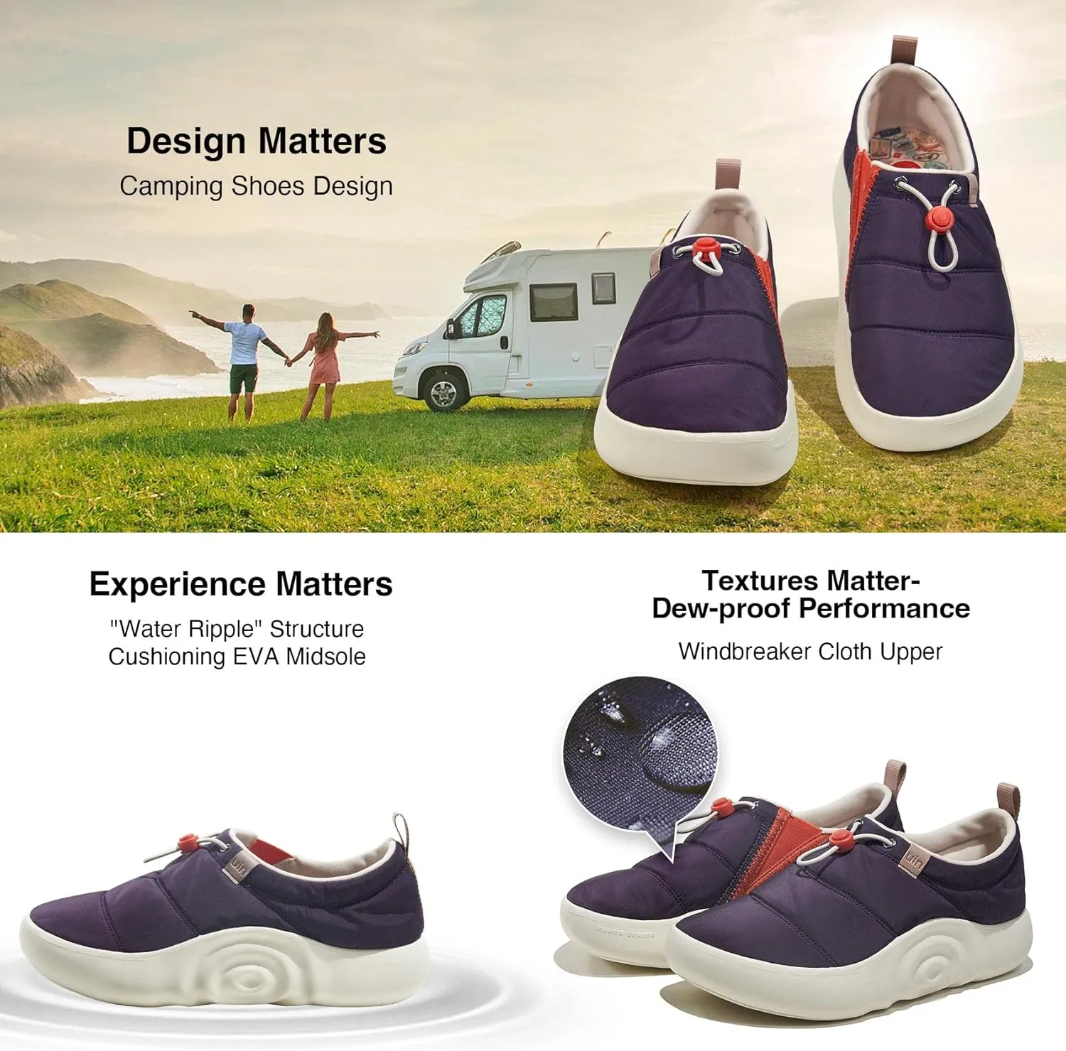 UIN Women's Camping Walking Travel Shoes Casual Slip On Loafers Lightweight Art Painted Fashion Sneaker Toledo Series