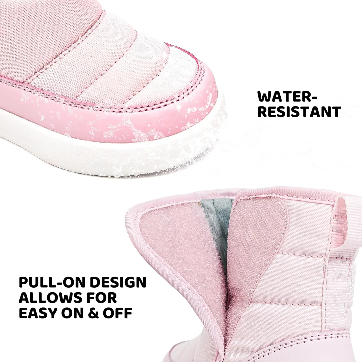 Umerigo Toddler Snow Boots Kids Girls Boys Winter Lightweight Waterproof Warm Fur Lined Boots for Toddler Little Kids