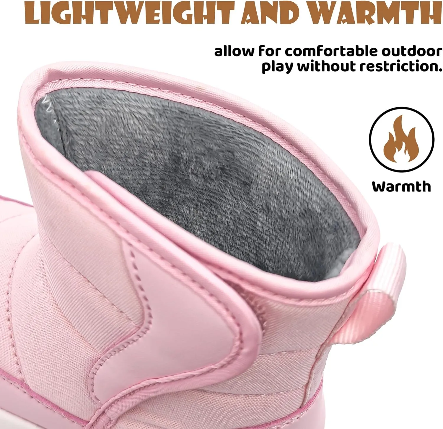 Umerigo Toddler Snow Boots Kids Girls Boys Winter Lightweight Waterproof Warm Fur Lined Boots for Toddler Little Kids