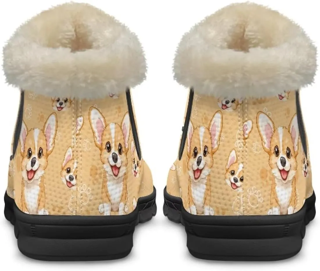 UNICEU Winter Boots for Women Warm Faux Fur Lined Snow Boots Casual Walking Shoes Flat Slip-on Booties Outdoor Shoes