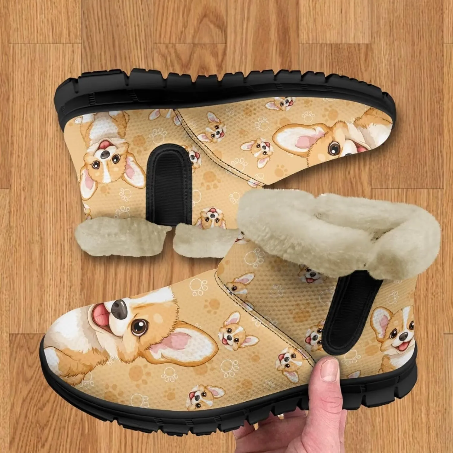UNICEU Winter Boots for Women Warm Faux Fur Lined Snow Boots Casual Walking Shoes Flat Slip-on Booties Outdoor Shoes