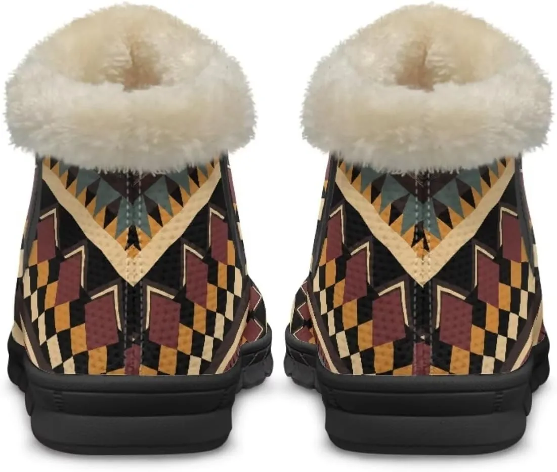 UNICEU Women's Snow Boots Warm Non-slip Womens Booties and Ankle Boots Winter Shoes Plush Lined Fuzzy Boots Walking Shoes