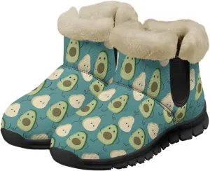 UNICEU Womens Winter Boots Lightweight Faux Fur Lined Booties Warm Snow Boots Flat Slip-on Shoes for Outdoor Walking