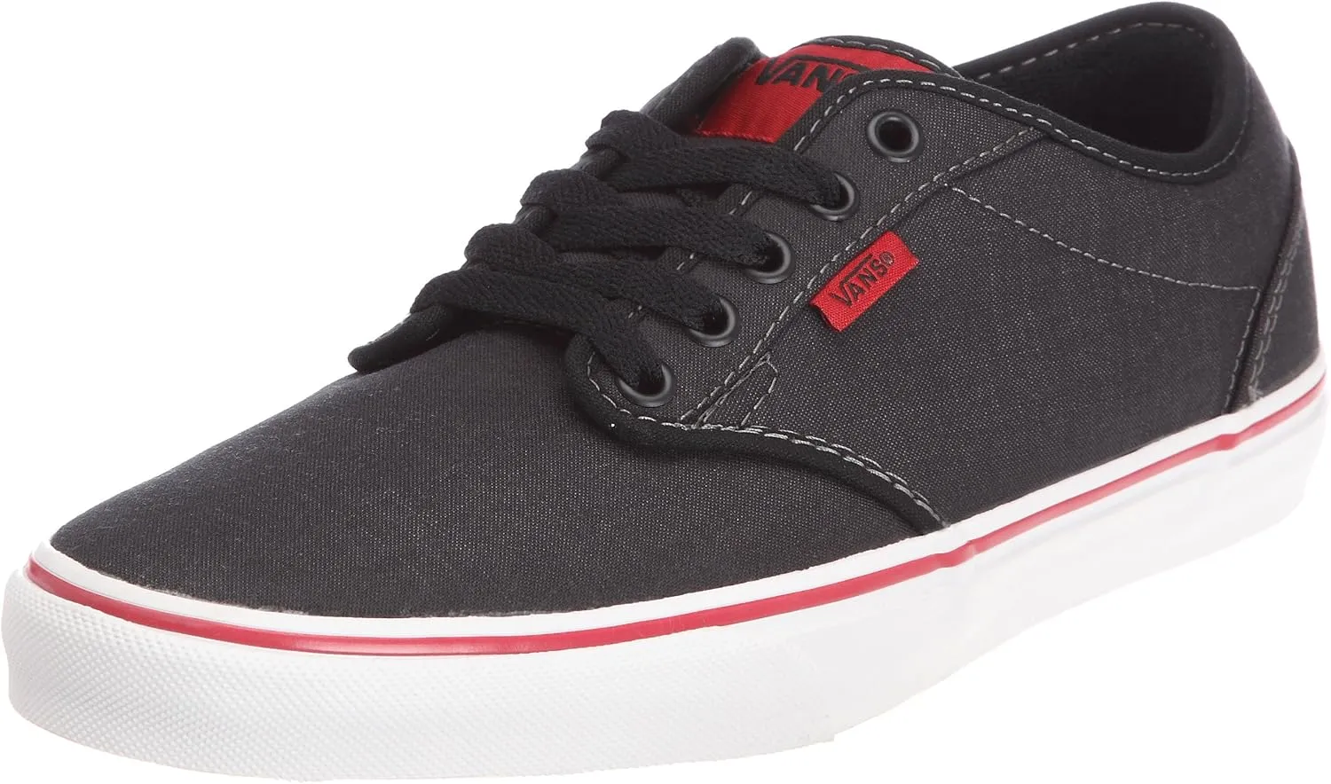 Vans Men's Atwood Canvas Trainers Sneaker, Black/Chili, 7.5 M US