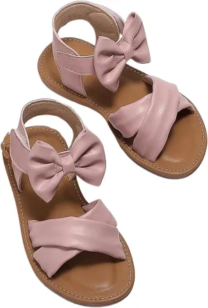 Verdusa Girl's Bow Crisscross Sandals Open Toe Summer Shoes with Back Strap