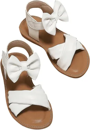 Verdusa Girl's Bow Crisscross Sandals Open Toe Summer Shoes with Back Strap