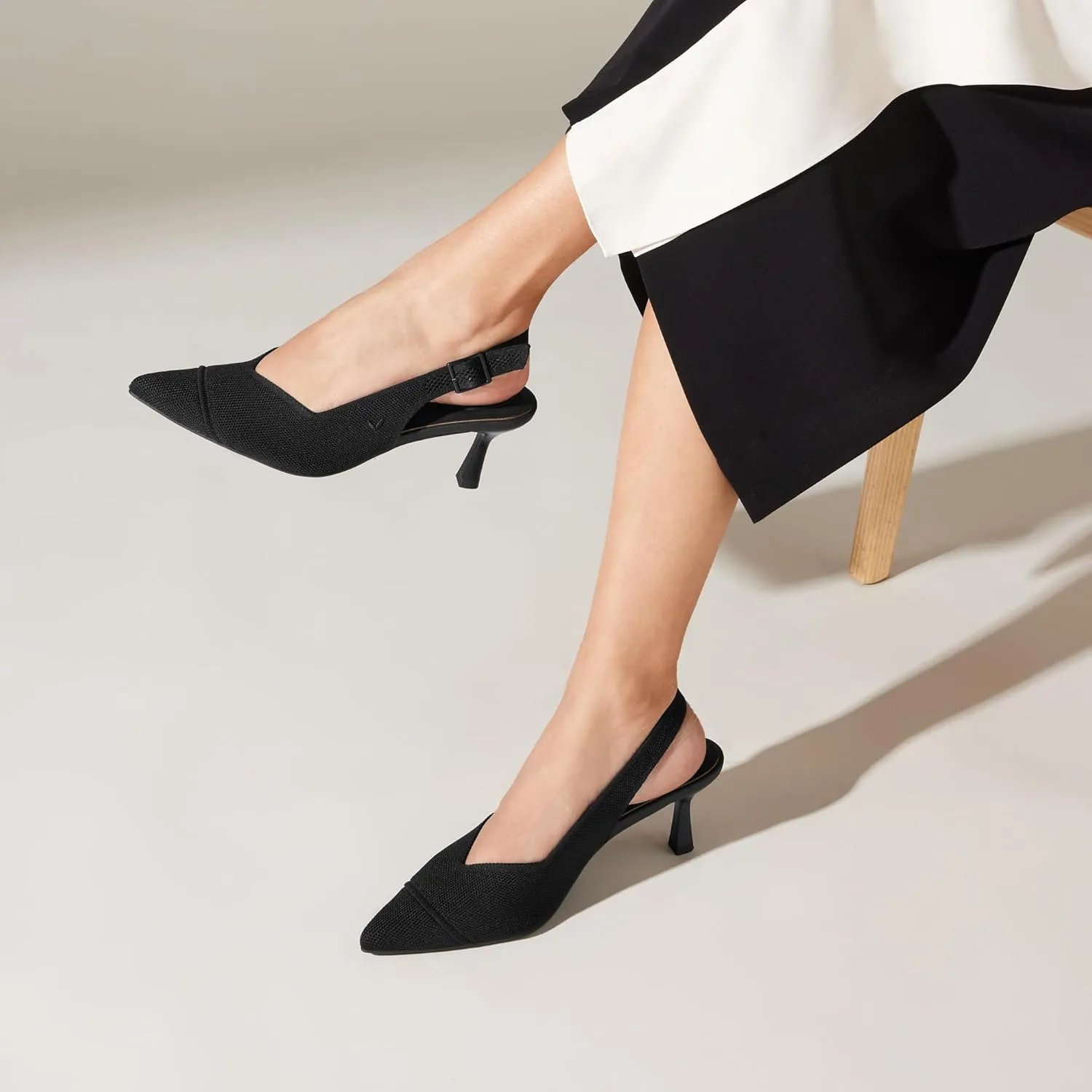 VIVAIA Addison Pointed-Toe Slingback Sandals Kitten Heels Shoes For Women Elegant Comfortable Dressy Party With Arch support