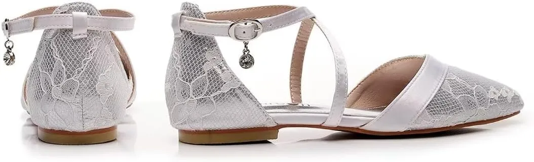 Wedding Flats,Black Flats for Women,Women's Flats Shoes, Mary Jane Shoes Women, Ballet Flats,Pointed Toe Flats Shoes Women Dressy Comfortable, Bridal Flats for Wedding