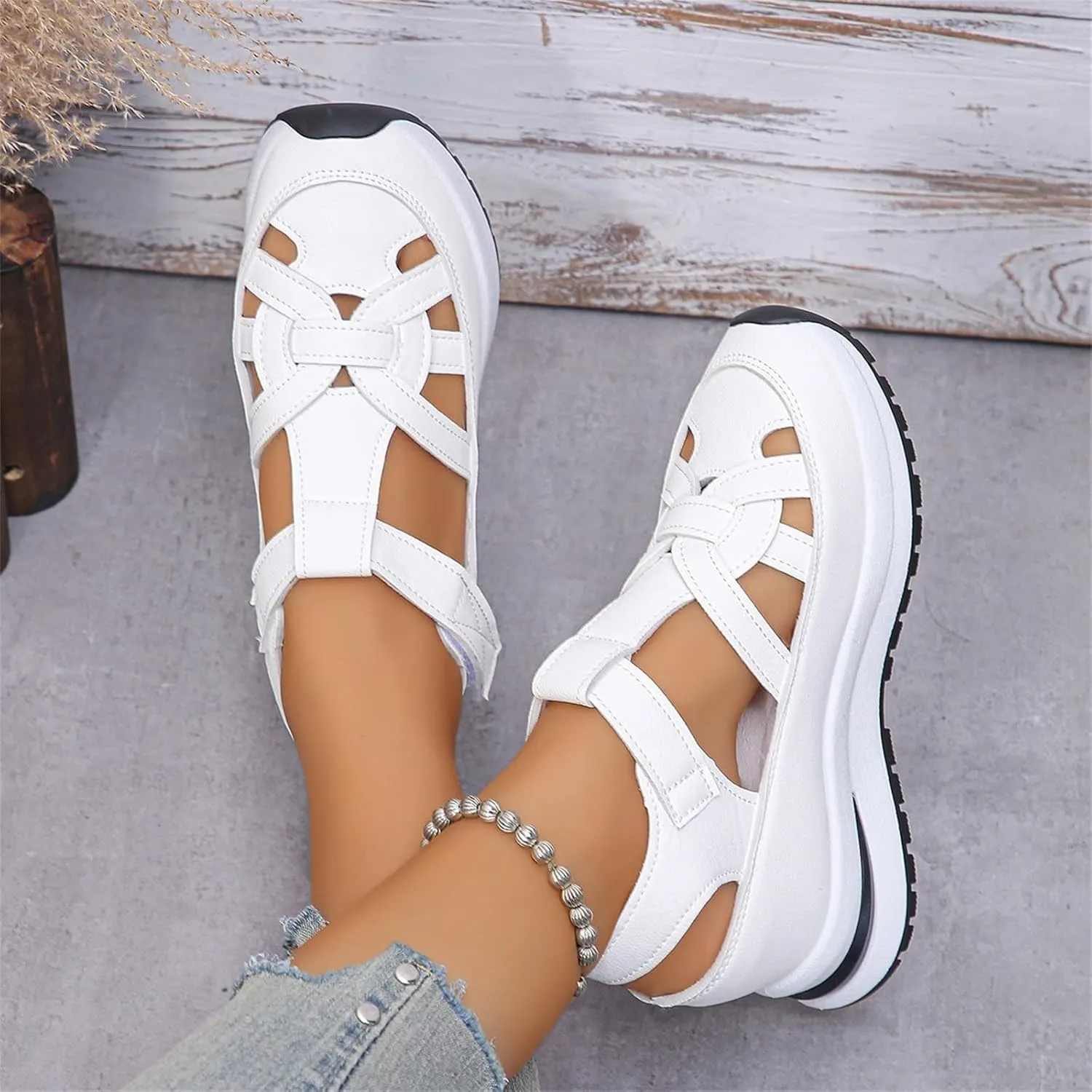Wedge Sandals for Women Ankle Strap High Heel Platform Open Toe Walking Shoes Cross Band Comfort Wear Dressy Summer Wedges Espadrille Elastic Crisscross Slip on Casual 2025 Fashion Sandal