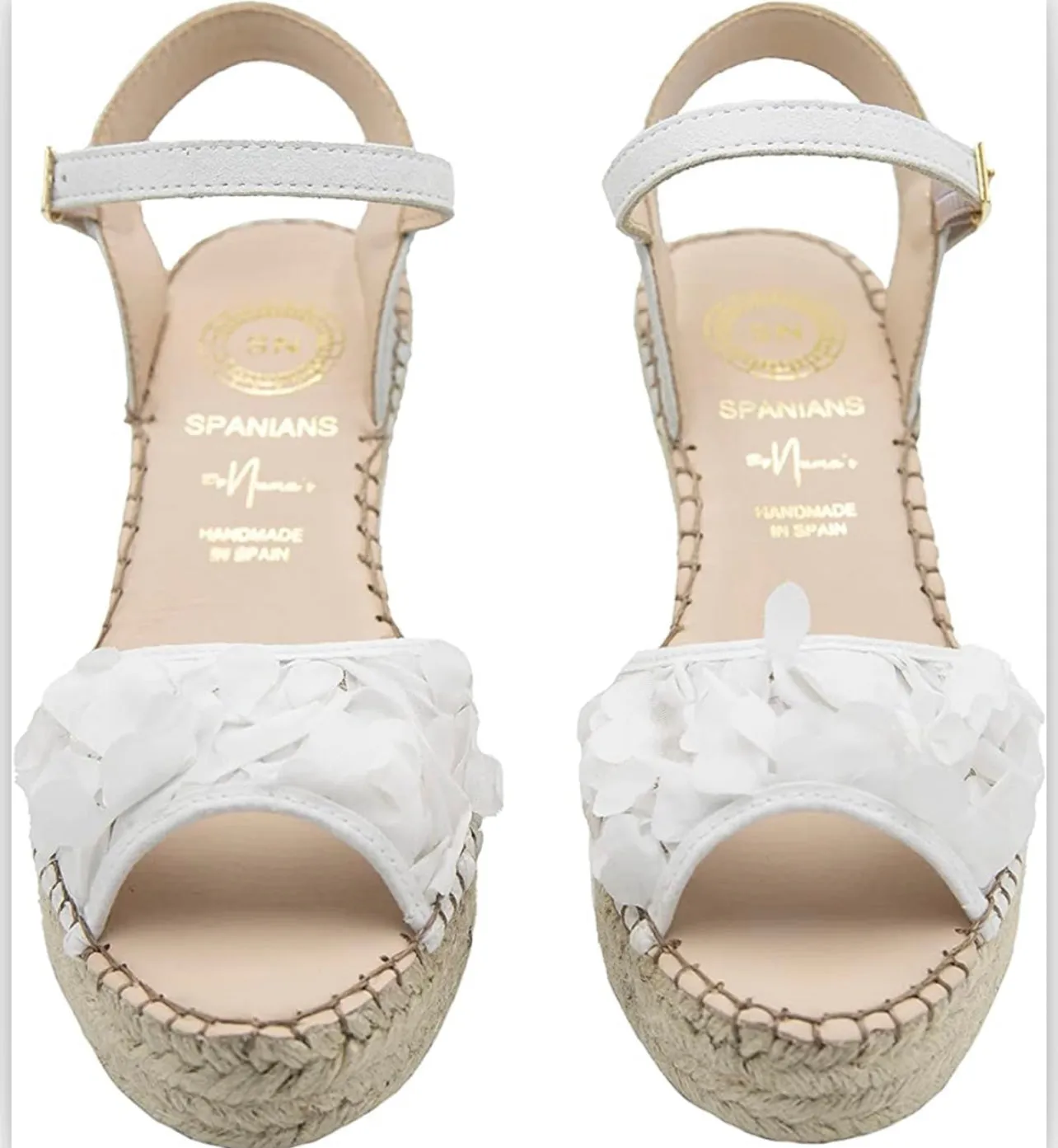 White With Ankle Straps Espadrilles