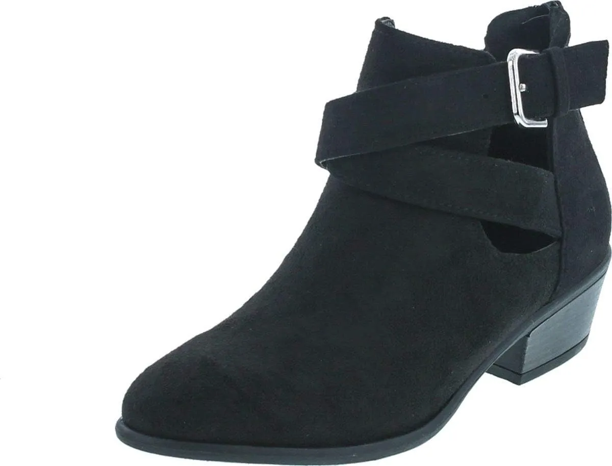 Wild Diva Women's Manny-30 Crisscross Buckle Bootie