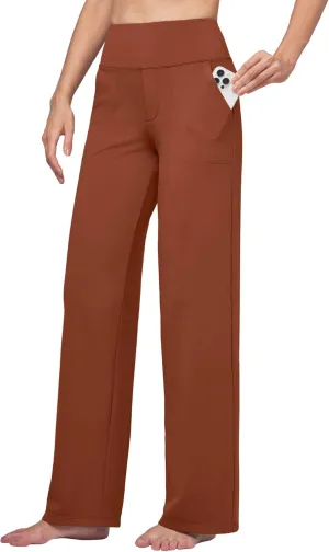 Willit Women's Yoga Pants Wide Leg Dress Work Pants Stretch Casual Pants Slacks with Pockets High Waist 28" 30" 32"
