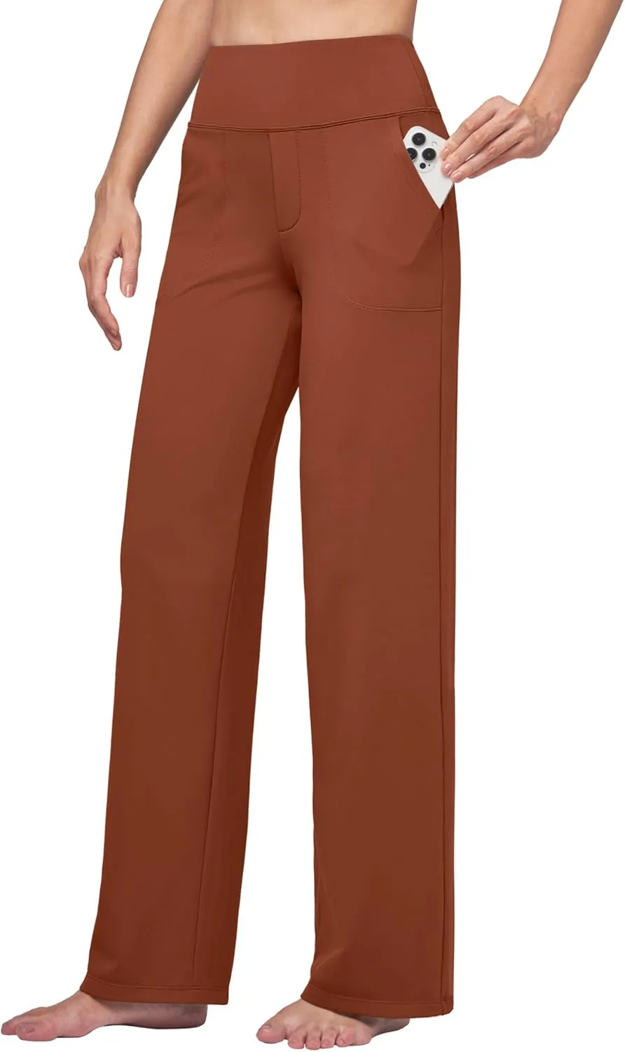 Willit Women's Yoga Pants Wide Leg Dress Work Pants Stretch Casual Pants Slacks with Pockets High Waist 28" 30" 32"