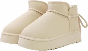 Winter Ankle Boots for Women - Water Resistant Leather Booties Non-Slip Platform Suede Mini Women's Boots - Perfect for Christmas Gifts