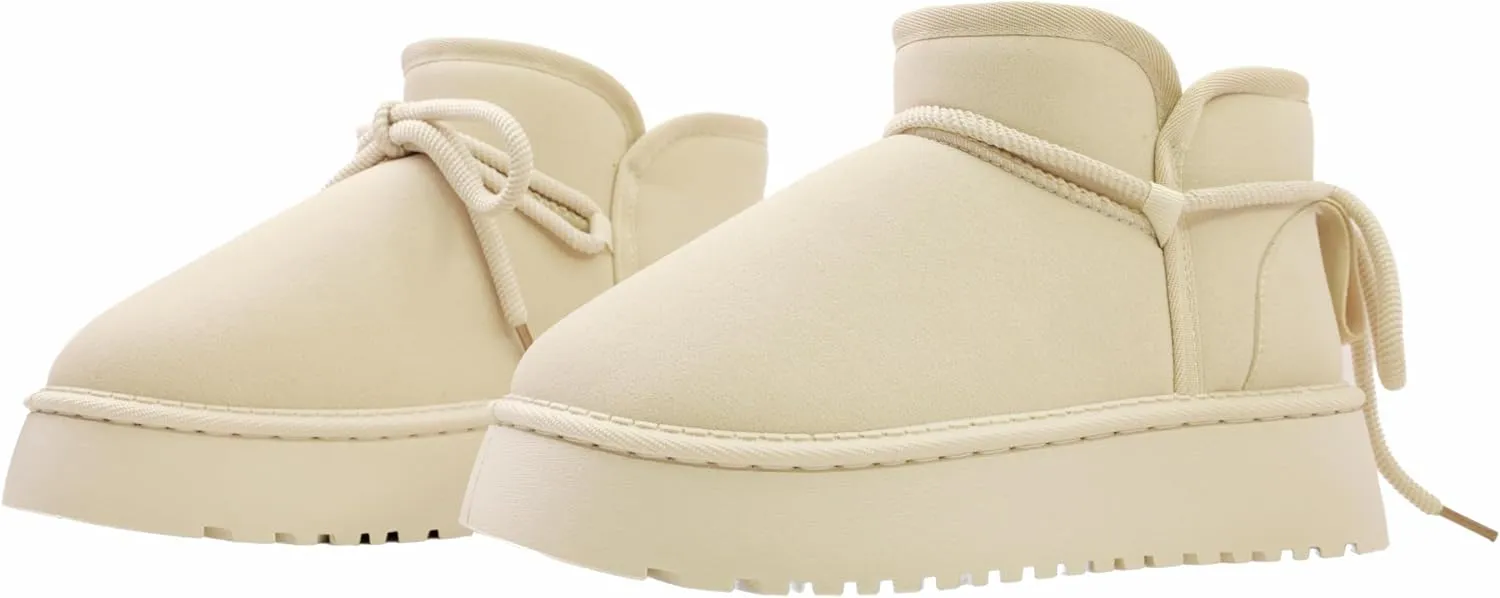 Winter Ankle Boots for Women - Water Resistant Leather Booties Non-Slip Platform Suede Mini Women's Boots - Perfect for Christmas Gifts