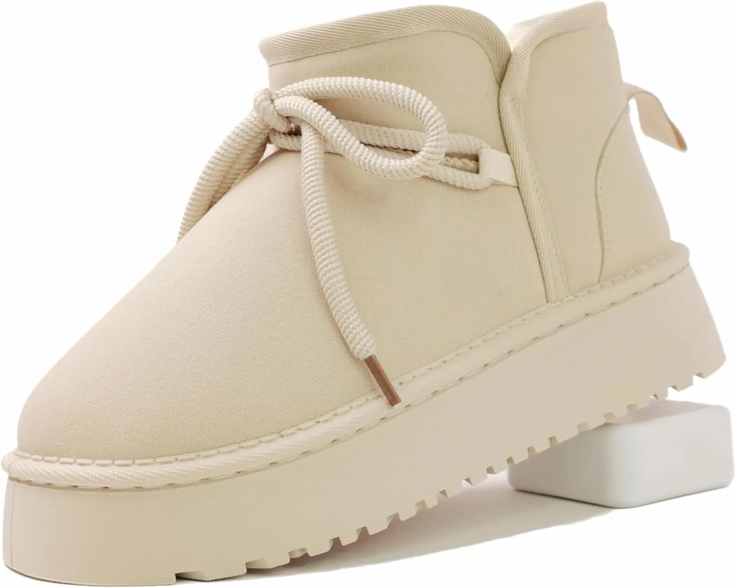 Winter Ankle Boots for Women - Water Resistant Leather Booties Non-Slip Platform Suede Mini Women's Boots - Perfect for Christmas Gifts