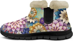 Winter Arch Support Ankle Boots for Women Plush Fuzzy Snow Booties Warm Anti-Slip Outdoor Shoes Size 6-12