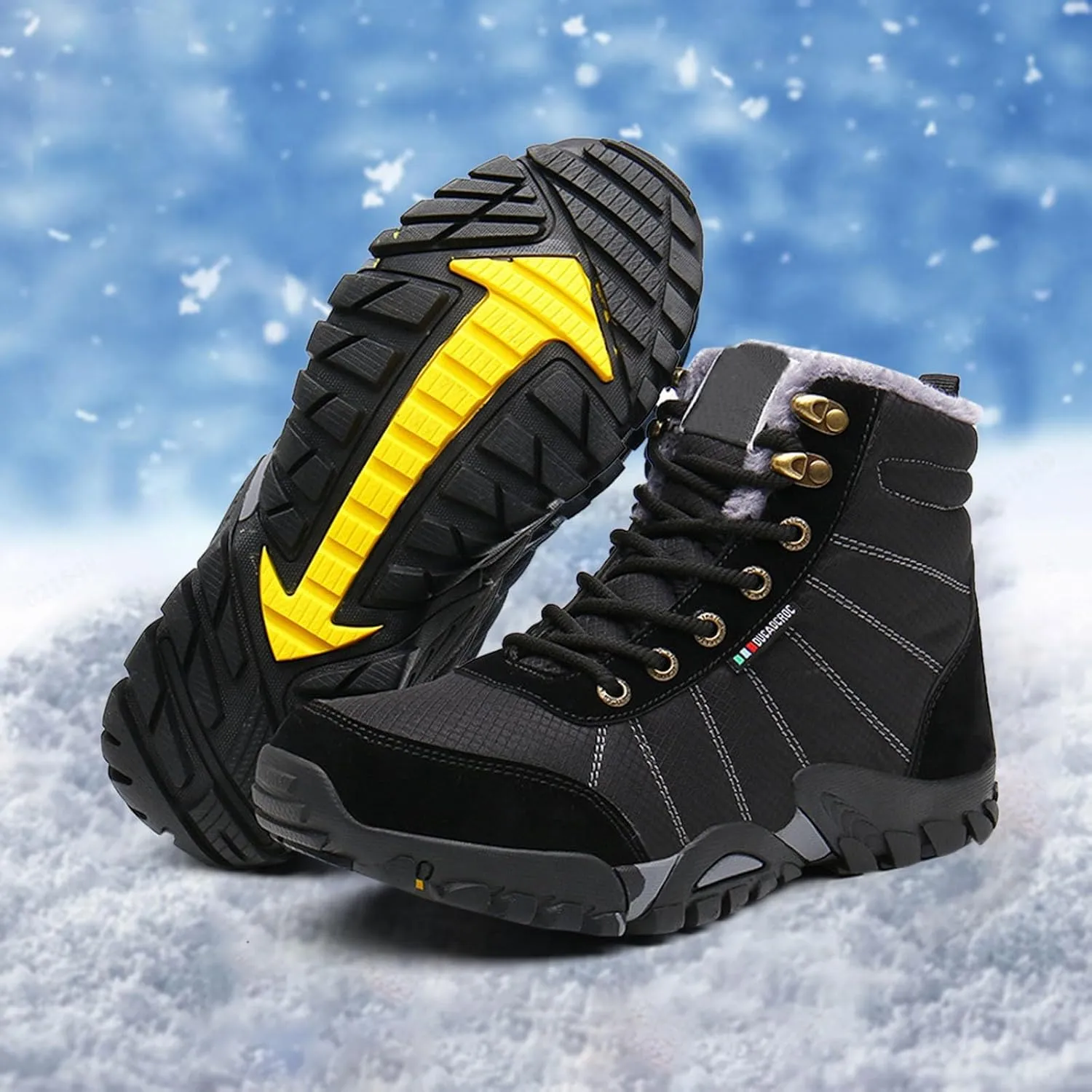 Winter High Top Lace Up and Cotton Outdoor Hiking Shoes for Men Mens Leather Sneaker Men's Fashion Men Shoes