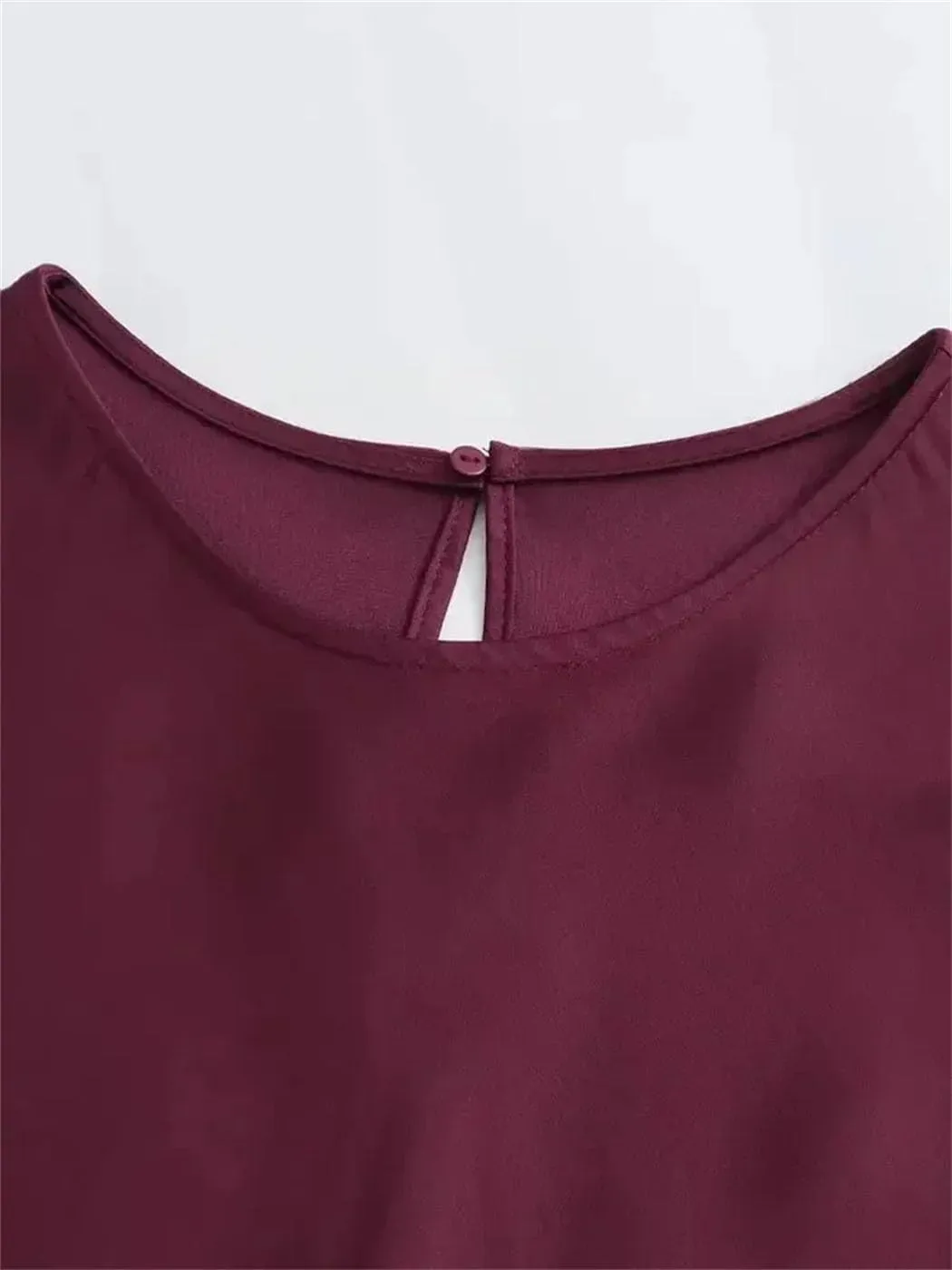 Woman Summer A-Line Midi Satin Dress Solid Vintage Elegant O-Neck Slim Evening Party Dress