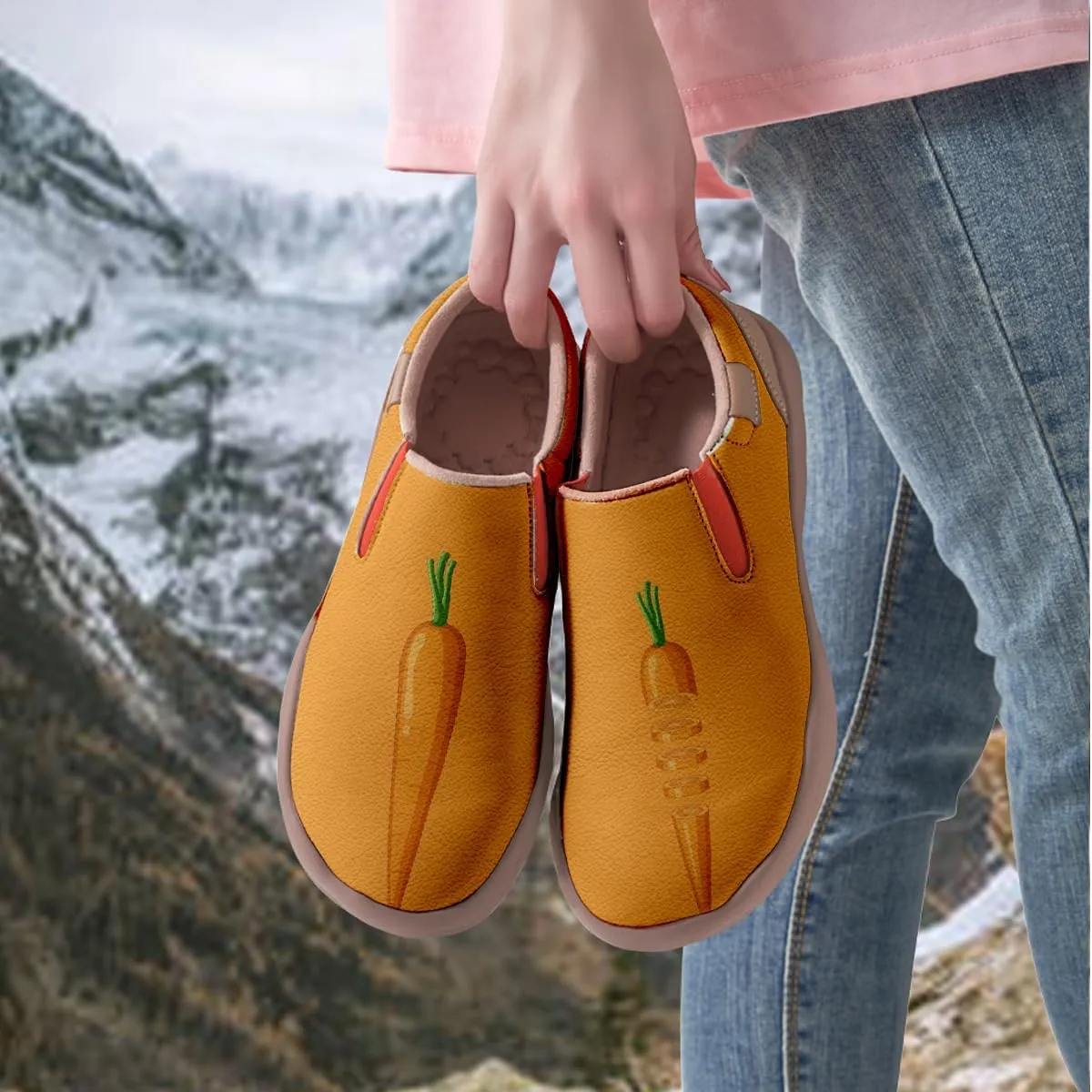 Women’s Casual Travel Shoe - Loafers Slip On Fruit Art Painted Sneakers Comfort Breathe Walking Shoes
