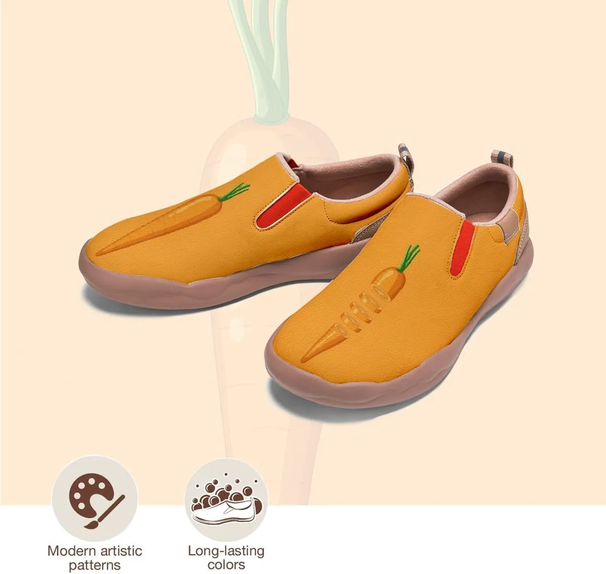 Women’s Casual Travel Shoe - Loafers Slip On Fruit Art Painted Sneakers Comfort Breathe Walking Shoes