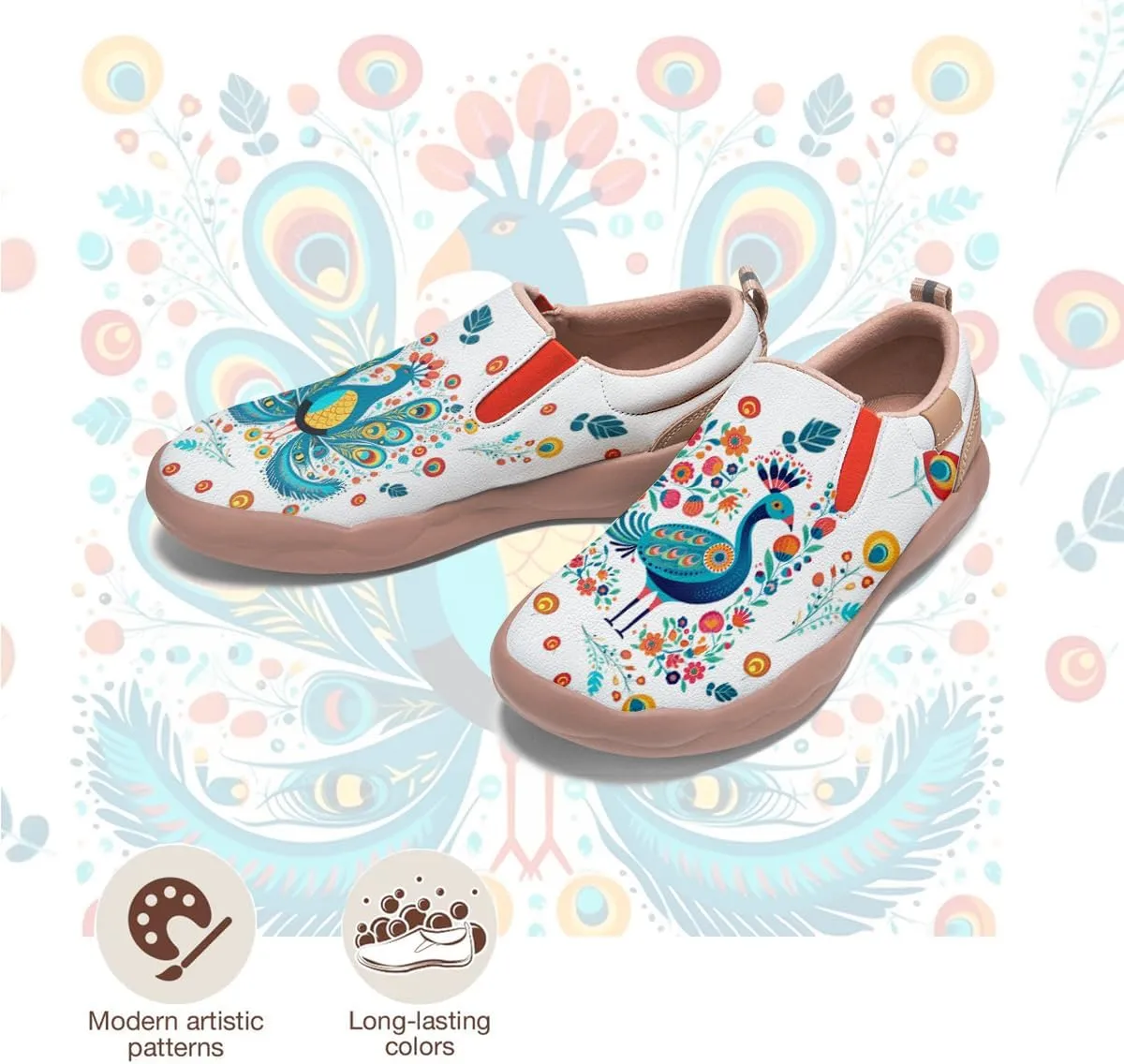 Womens Comfort Animal Painted Loafers - Travel Shoes Slip On Lightweight Casual Walking