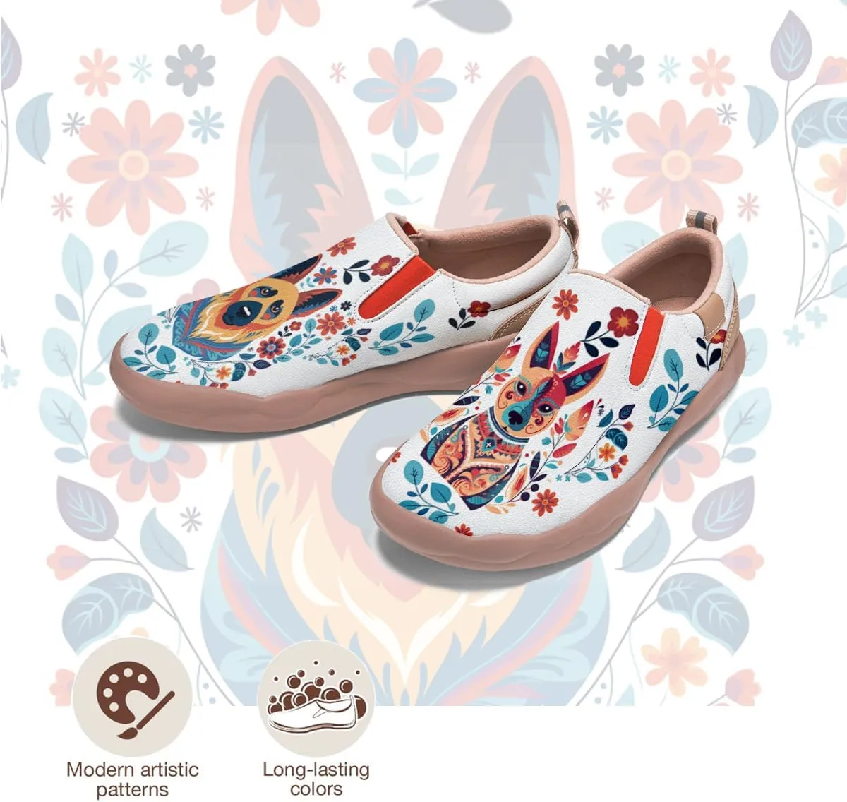 Womens Comfort Animal Painted Loafers - Travel Shoes Slip On Lightweight Casual Walking