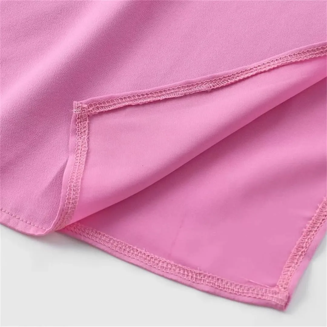 Women's Dress Temperament Slim Fit Hollow Out Design Silk Satin Texture Dresses