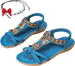 Women's Elegant Rhinestone Butterfly Flat Sandals, Citadel Sandals, Bohemian Fashion Non-slip Orthopedic Sandal