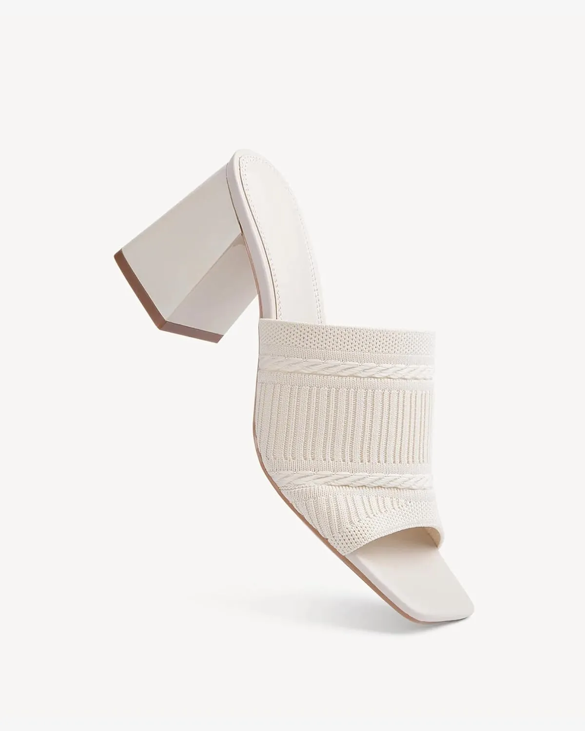 Women's Elegant Square Toe Chain Heeled Sandals Pump Shoes