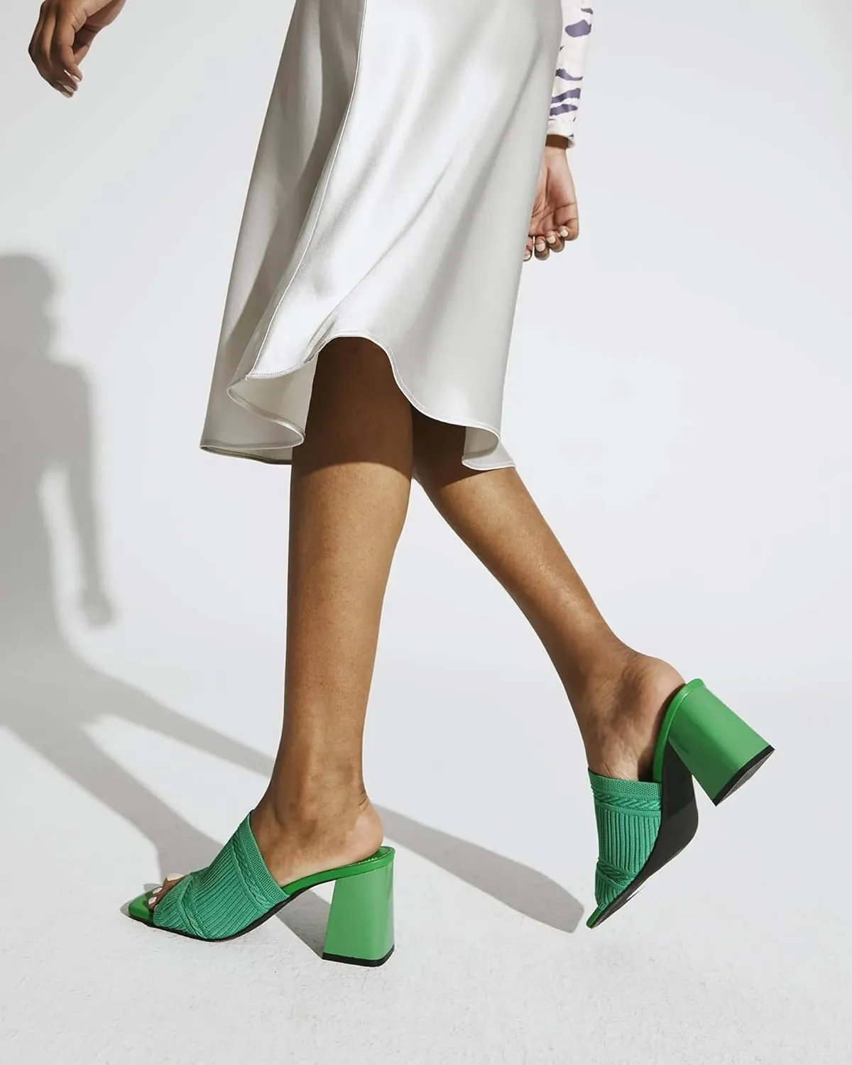 Women's Elegant Square Toe Chain Heeled Sandals Pump Shoes