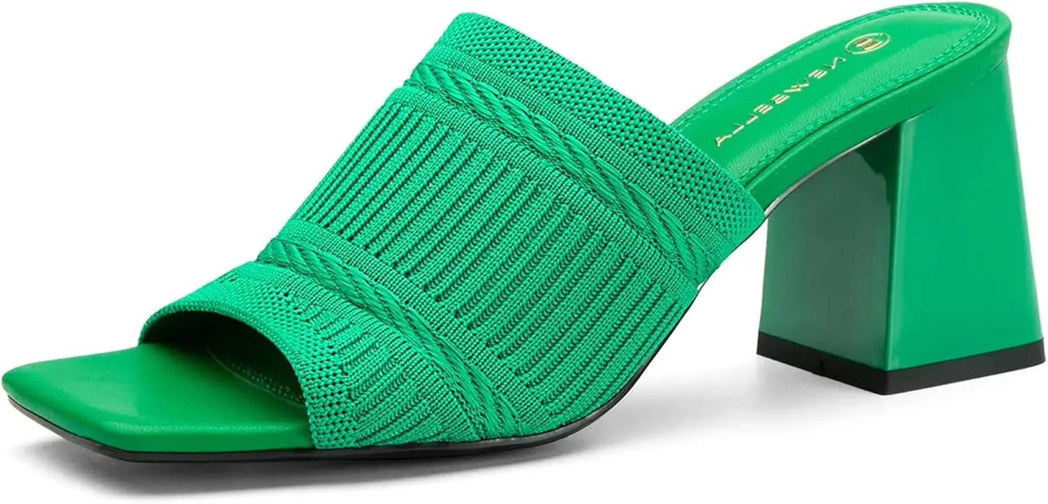 Women's Elegant Square Toe Chain Heeled Sandals Pump Shoes