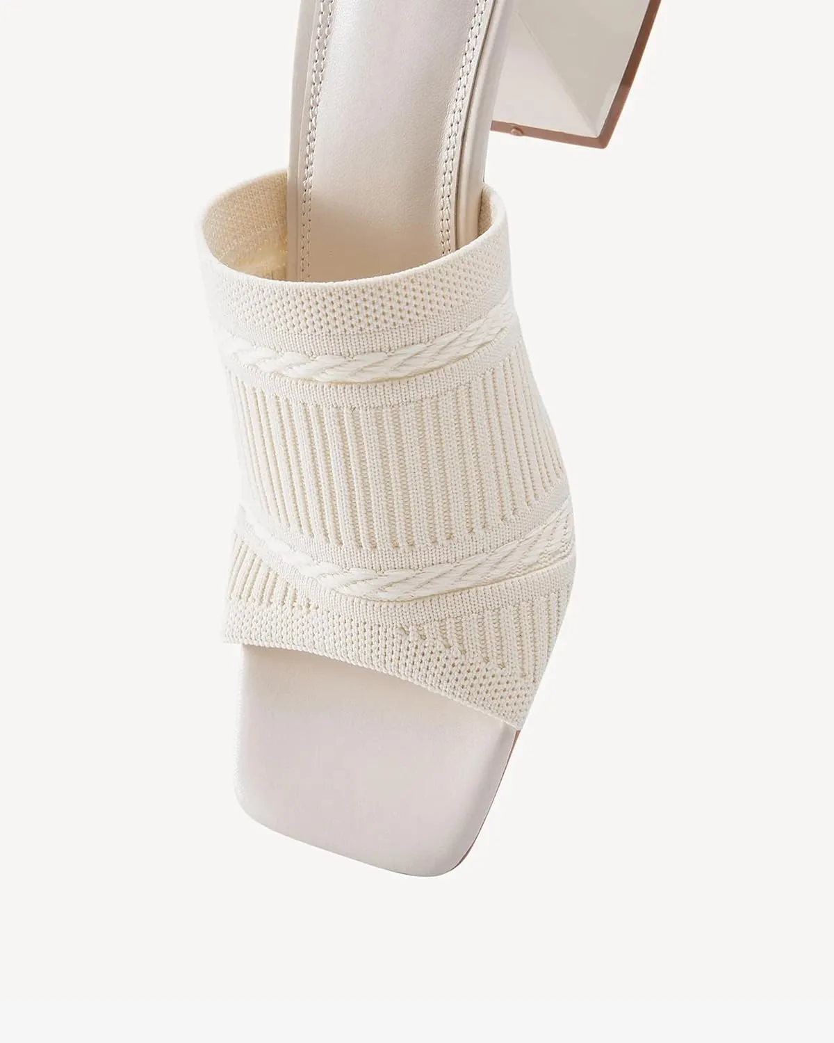 Women's Elegant Square Toe Chain Heeled Sandals Pump Shoes