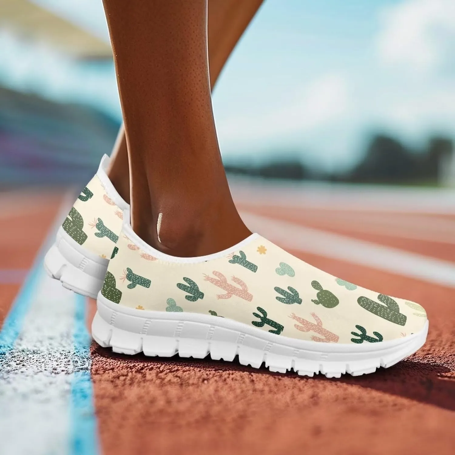 Women's Fashion Sneakers Slip On Walking Loafers Travel Shoes（White Sole）