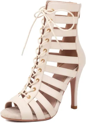 Women's Gladiator Booties Fashion Peep Toe Booties for Women Open Toe Roman Booties for Women