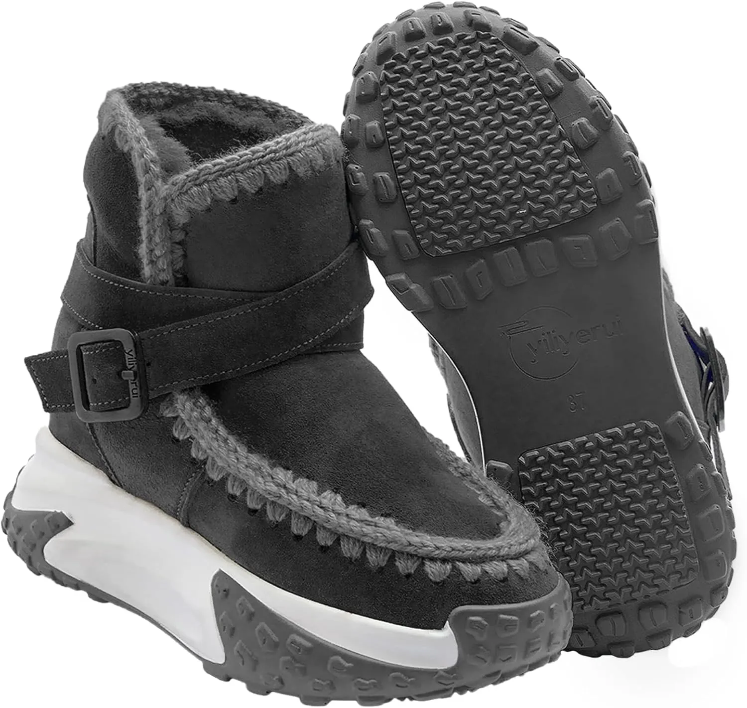 Womens Hiking Snow Winter Boots Work Ankle Boots for Women Comfortable Warm Fur Boots for Backpacking