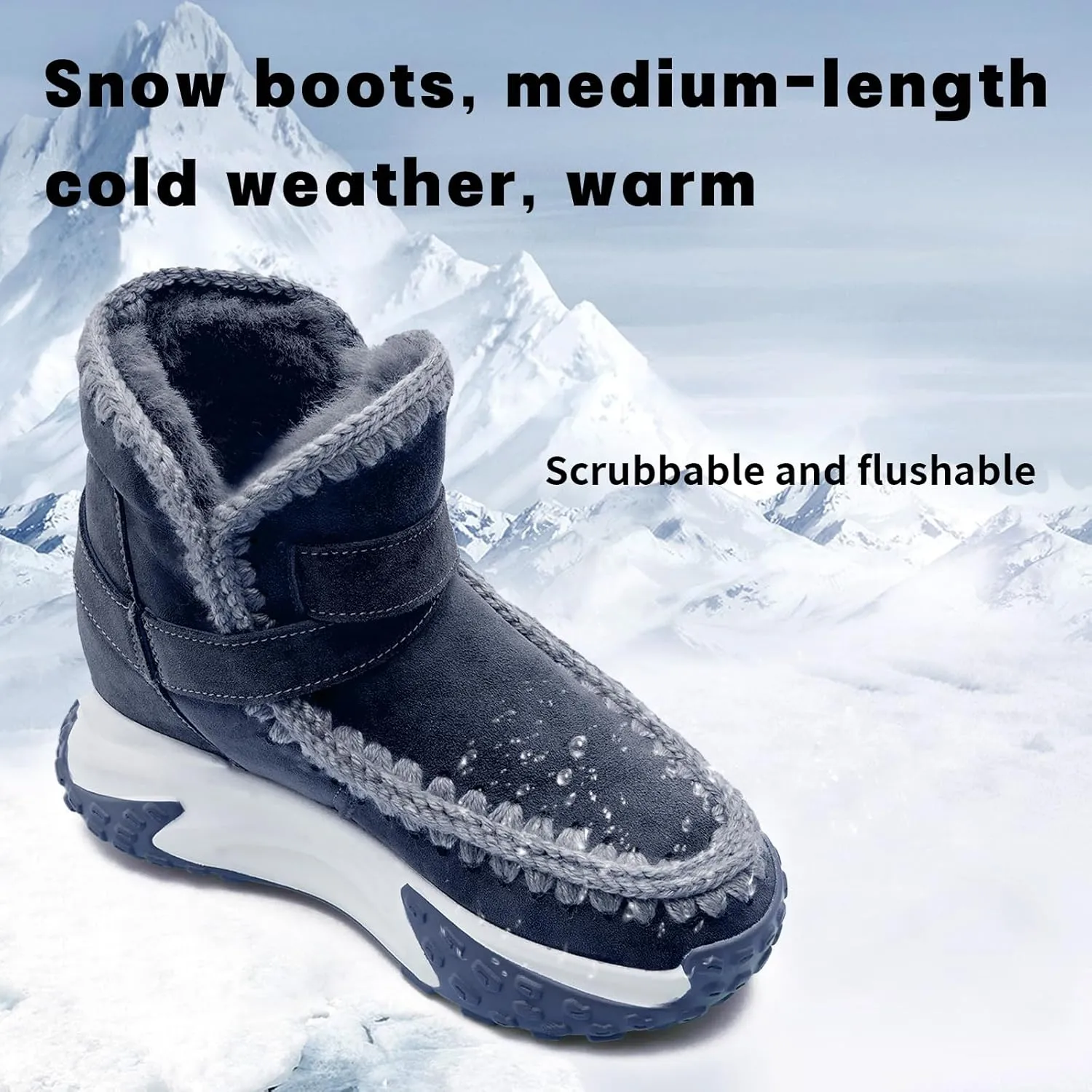 Womens Hiking Snow Winter Boots Work Ankle Boots for Women Comfortable Warm Fur Boots for Backpacking