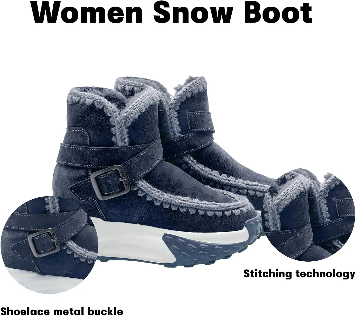 Womens Hiking Snow Winter Boots Work Ankle Boots for Women Comfortable Warm Fur Boots for Backpacking