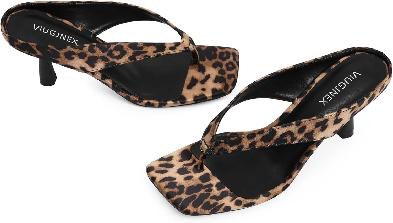Women’s Kitten Heels Flip Flops Slip On Open Toe Low Heels Thong Square Slide Summer Fashion Party Heeled Dressy Sandals for Women