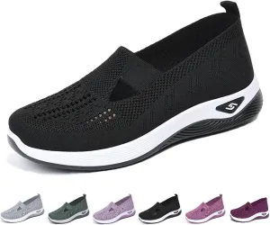 Women's Orthopedic Shoes Breathable Soft Clogs, Walking Slip on Diabetic Foam Shoes Hands Free Slip in Sneakers Arch Support