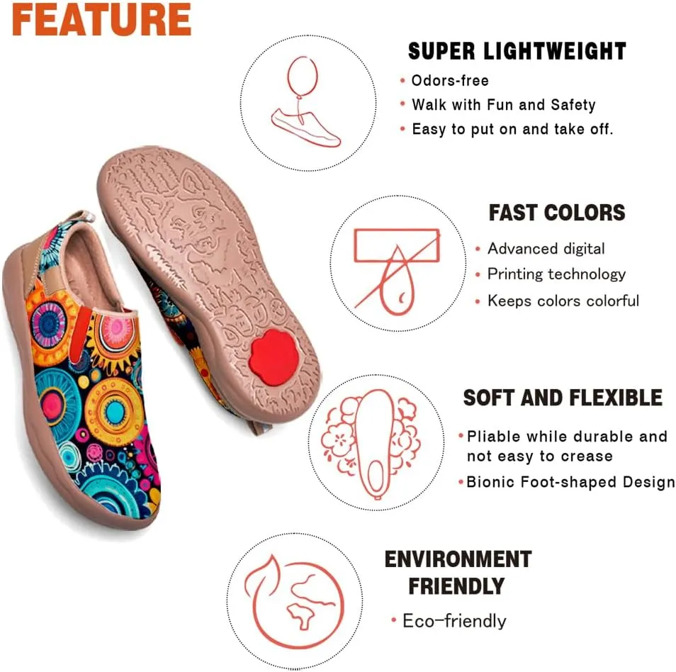 Women's Painted Travel Shoes Casual Slip On Comfortable Walking Loafers